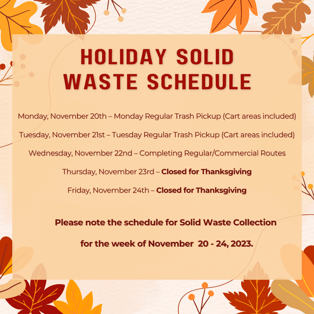 Solid Waste - Thanksgiving Holiday- Square